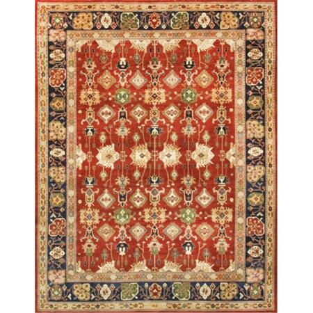 PASARGAD Home Melody Collection Hand-Knotted Lamb'S Wool Area Rug- 9 Ft. 1 In. X 11 Ft. 8 In. P-45 RUST 9X12